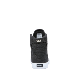 Supra Kids SKYTOP Black Sparkle/White High Top Shoes | CA-47836